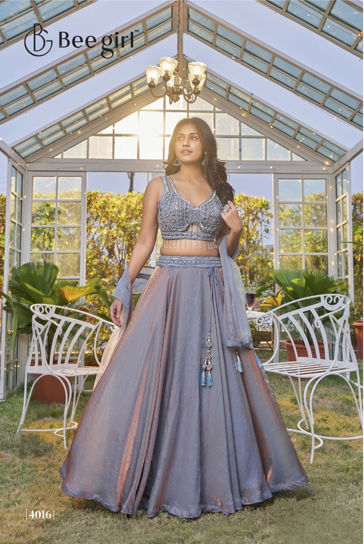 Serene Sky Blue Lehenga Choli by B Girl