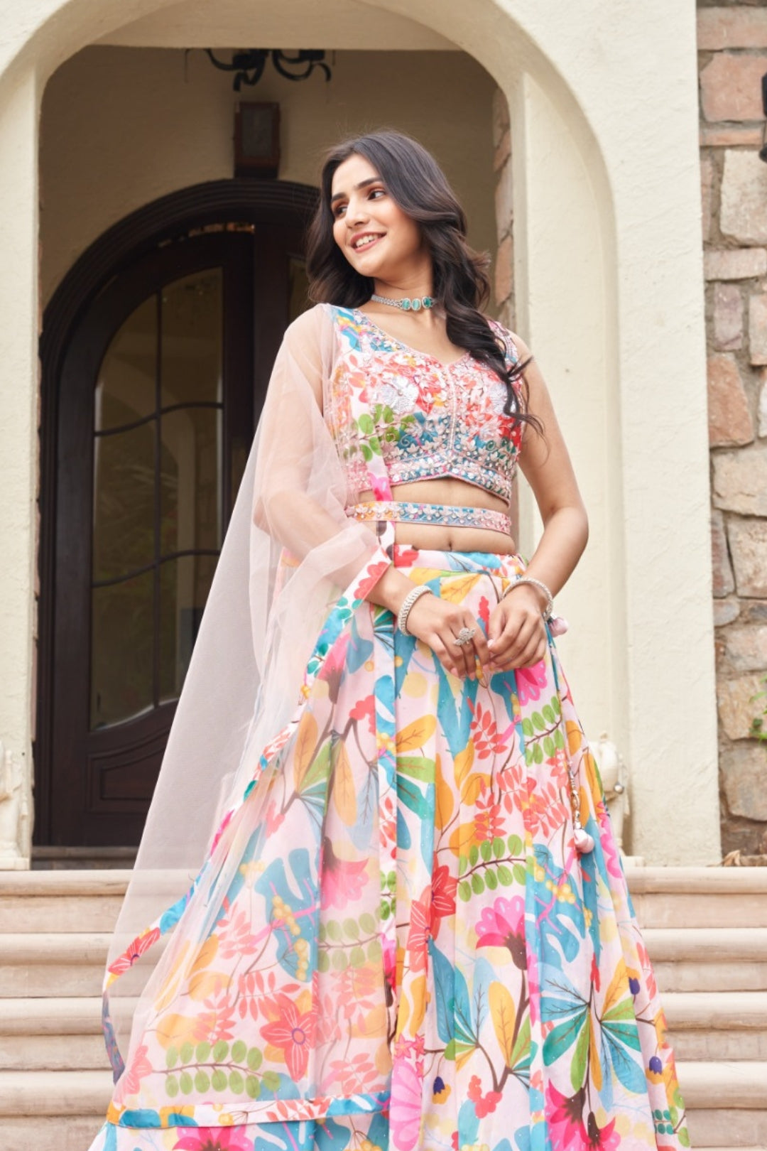 Vibrant Floral Elegance Lehenga Choli