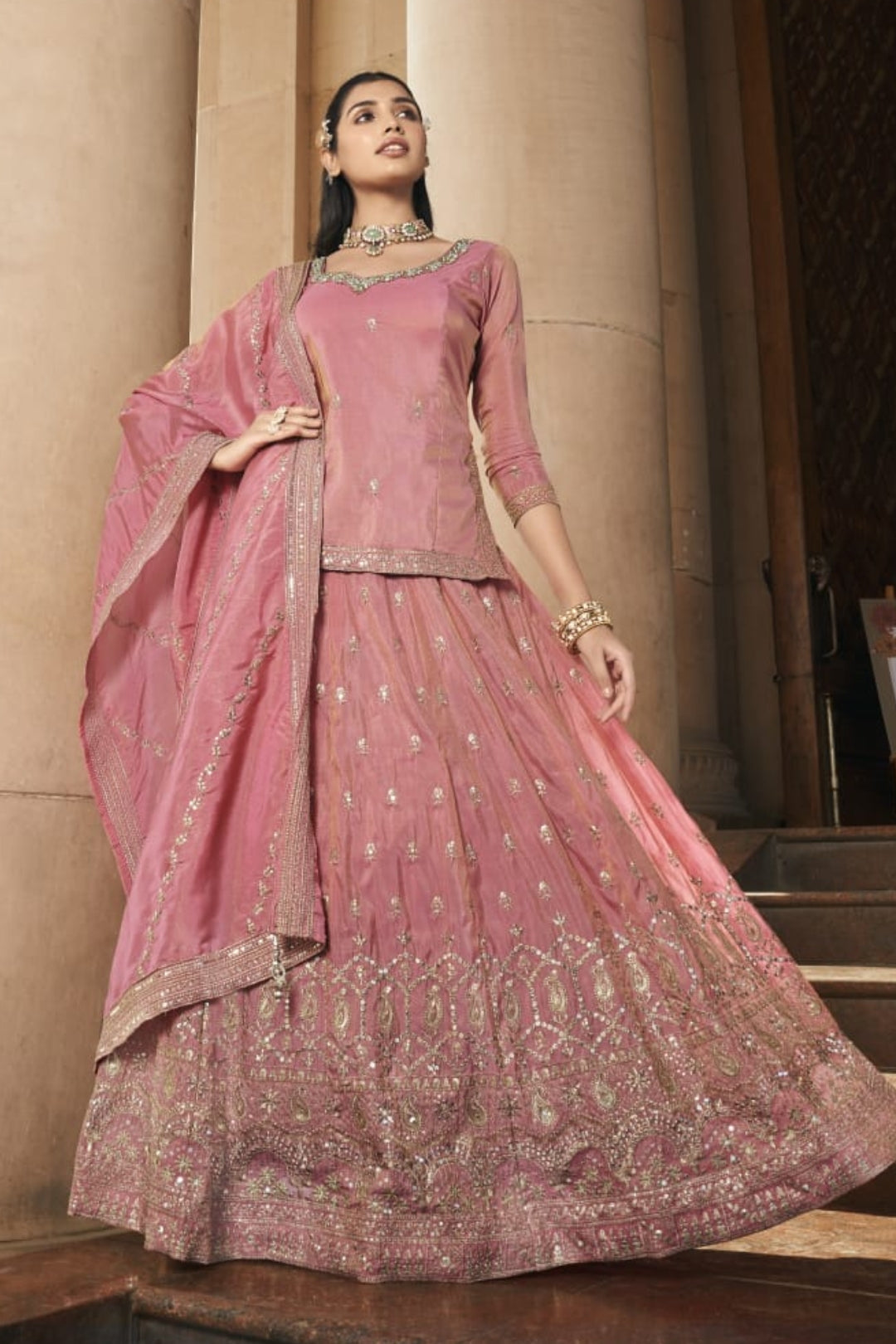 Timeless Grace in Straight Top with Lehenga