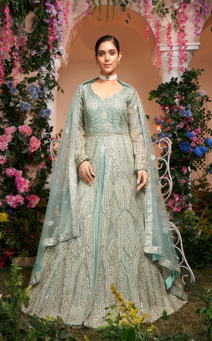 Graceful Green Indo-Western Ensemble by B Girl