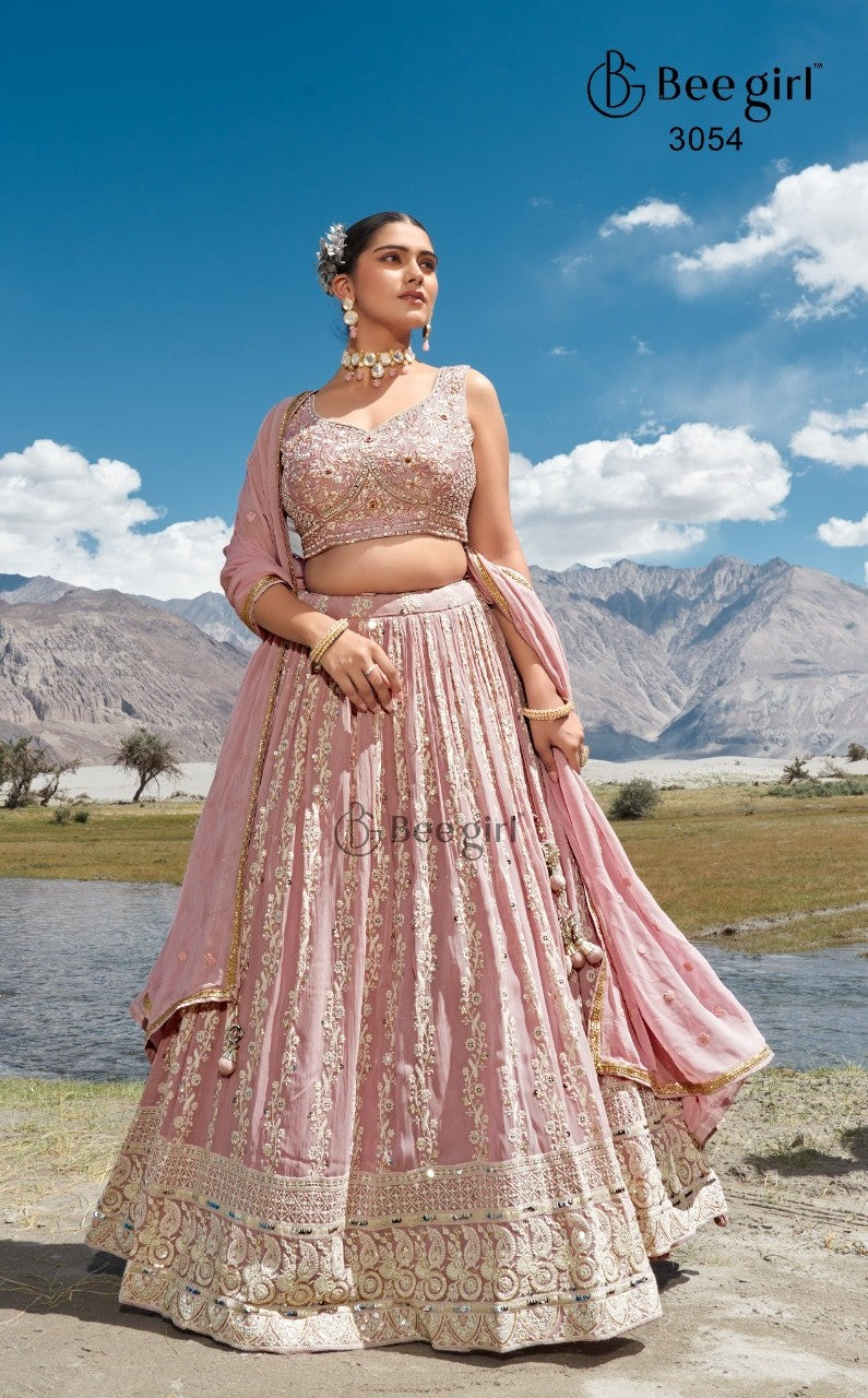 Graceful Baby Pink Lehenga with Choli by B Girl