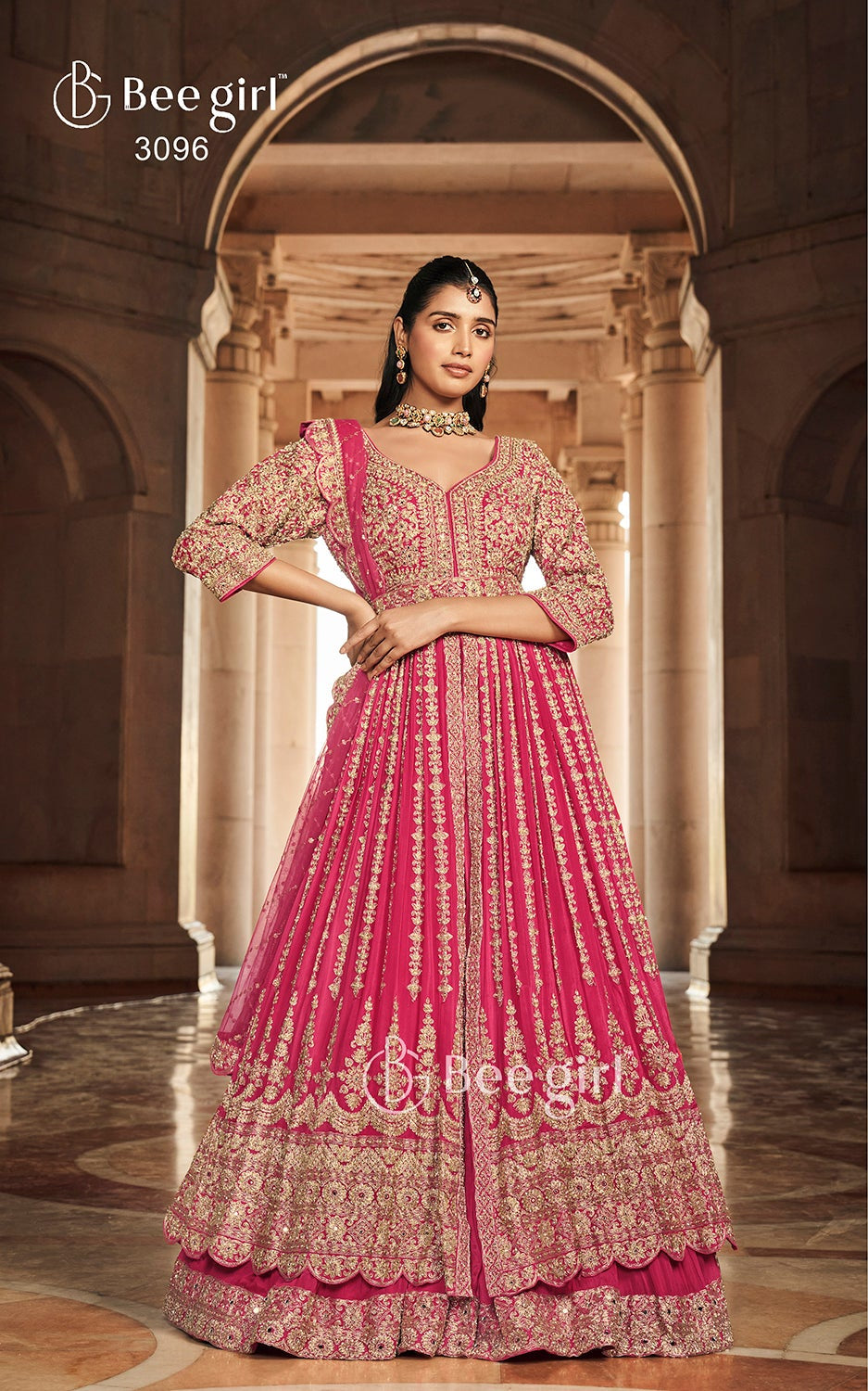 Rosewater Radiance" Indo-Western Attire