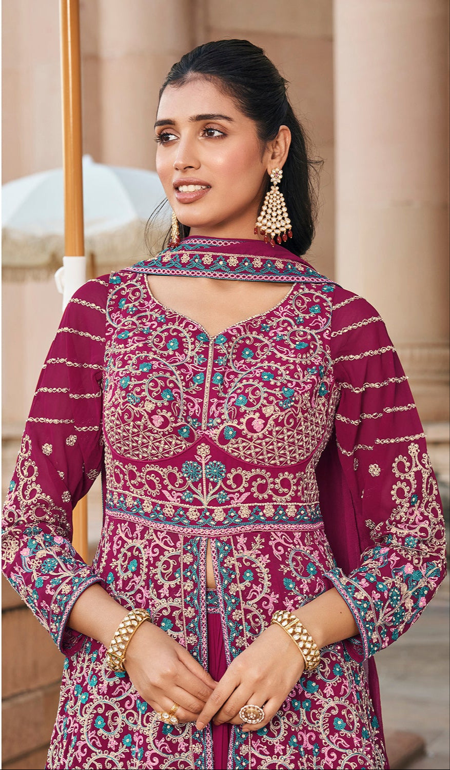 Indo-Western Embroidered Suit