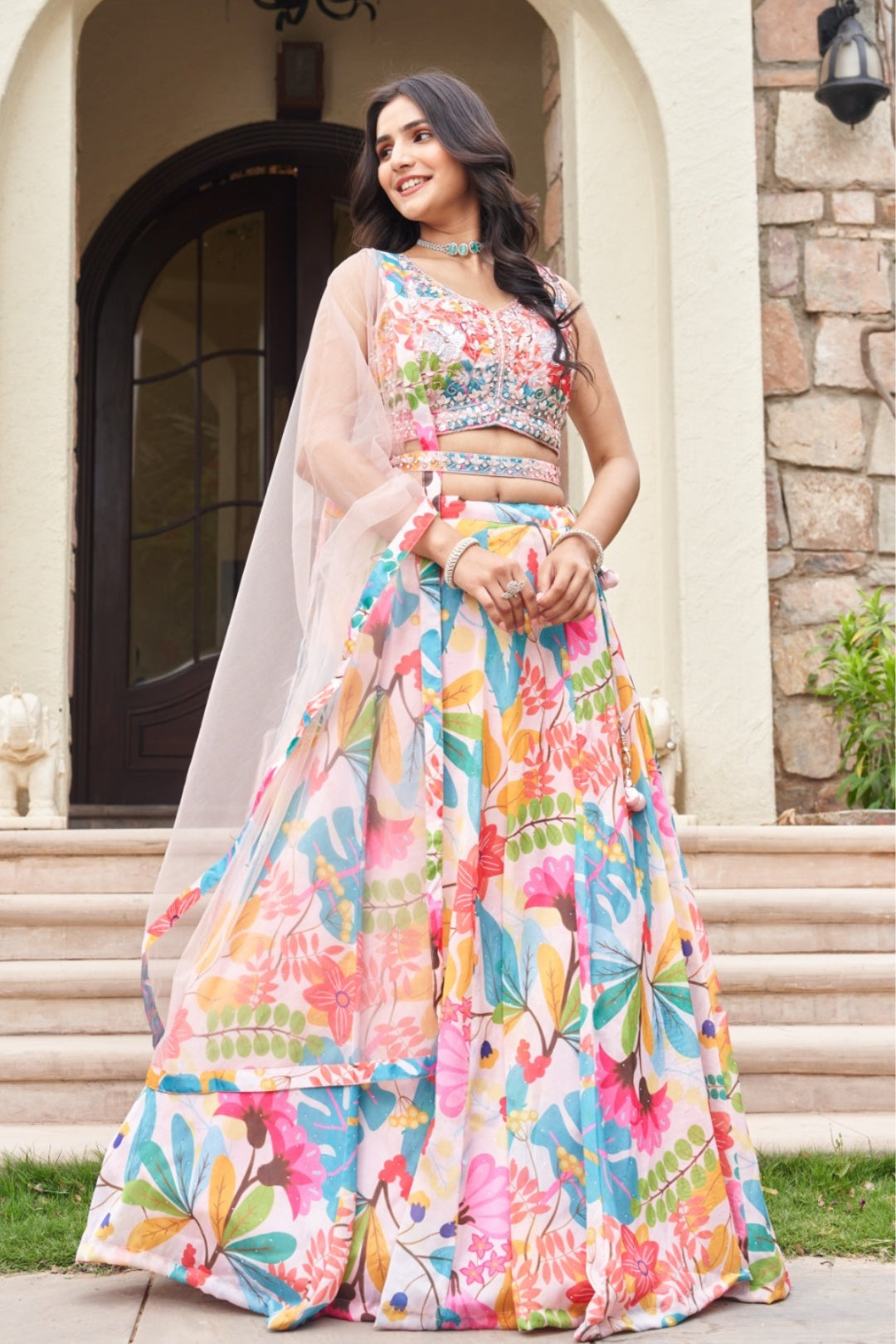 Vibrant Floral Elegance Lehenga Choli