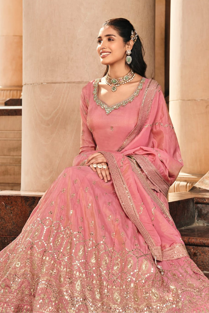 Timeless Grace in Straight Top with Lehenga