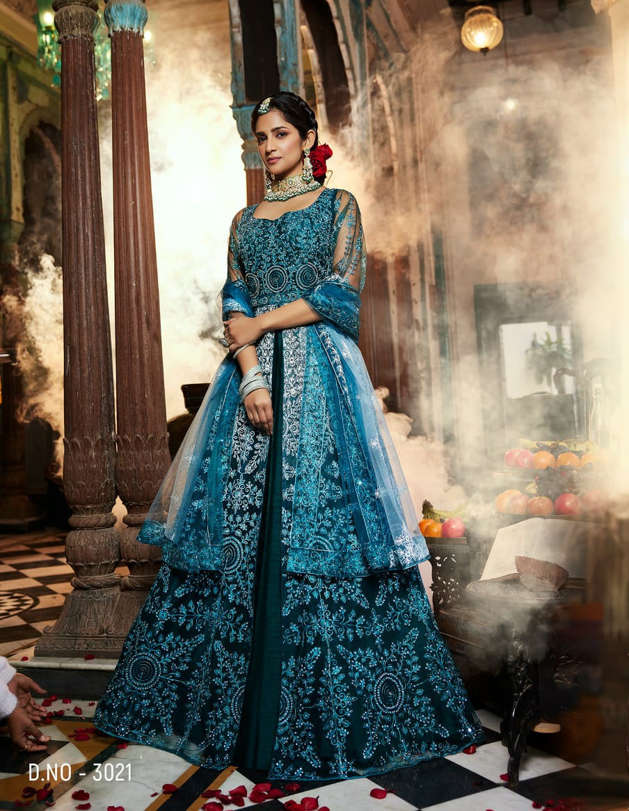 Dream in Teal – Graceful Indo-Western Flair