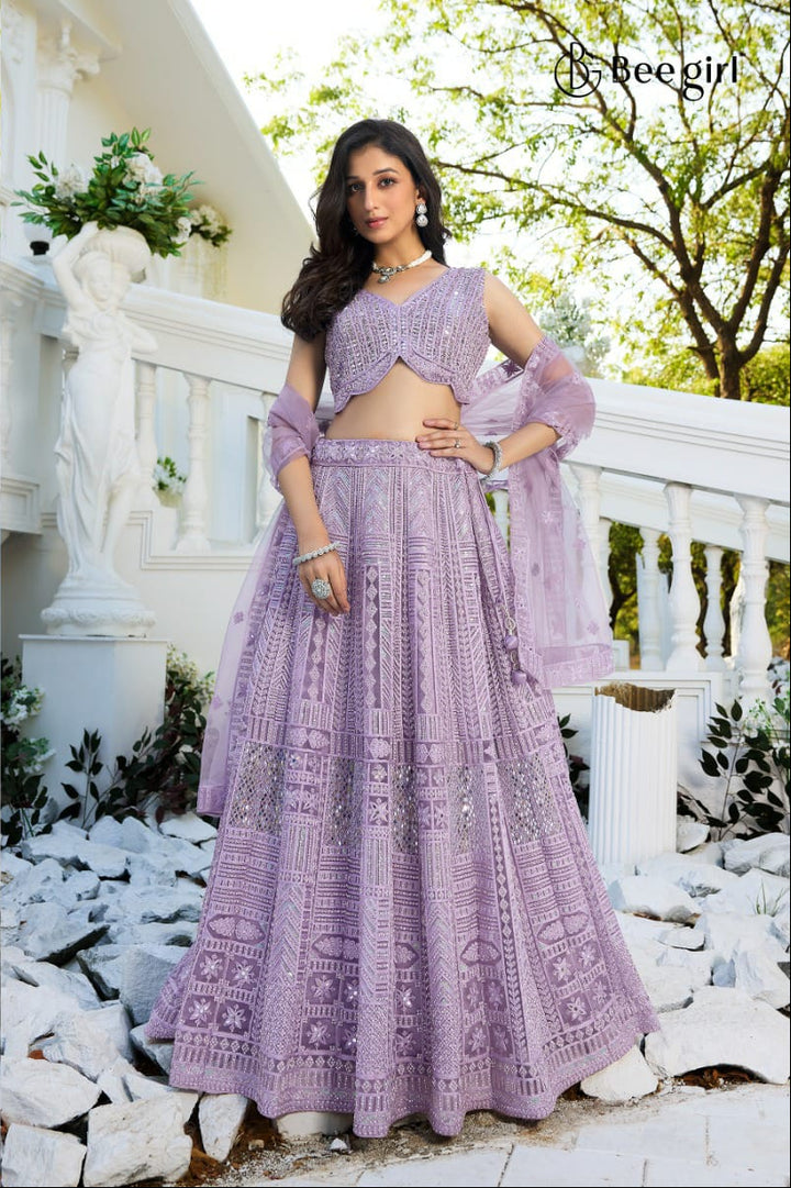 Pearl Dust Lavender Lehenga Ensemble