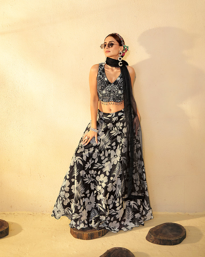 Flowing Floral Fantasy Lehenga
