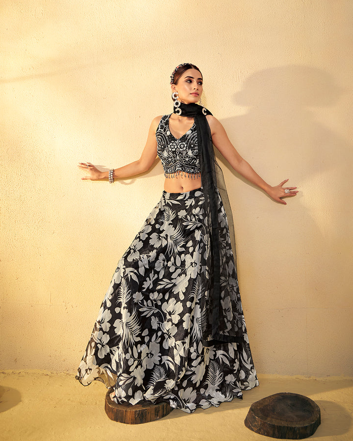 Flowing Floral Fantasy Lehenga