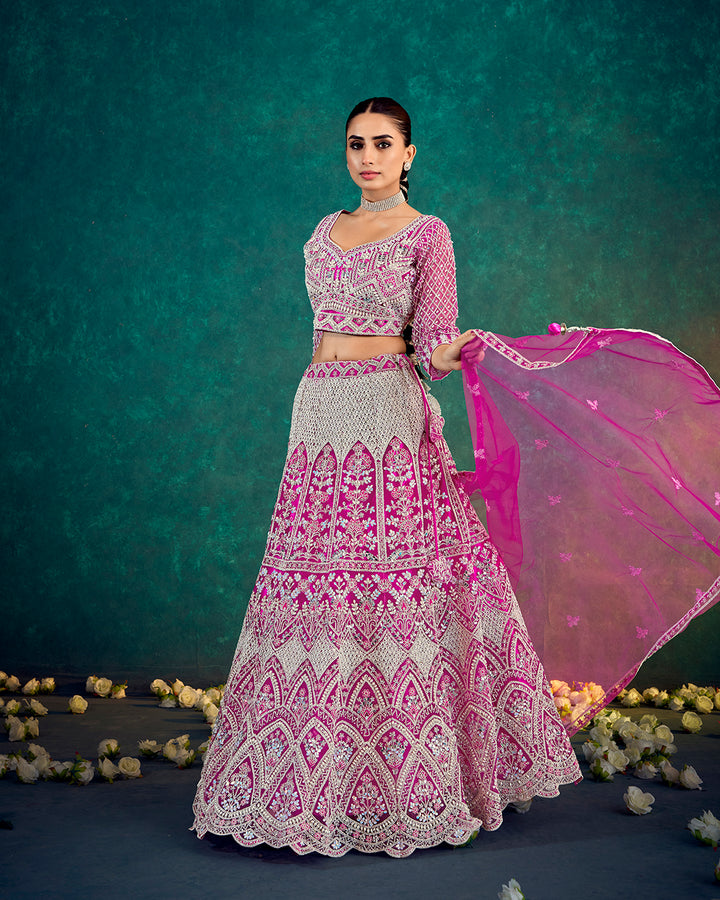 Vibrant Floral Fusion Lehenga Set