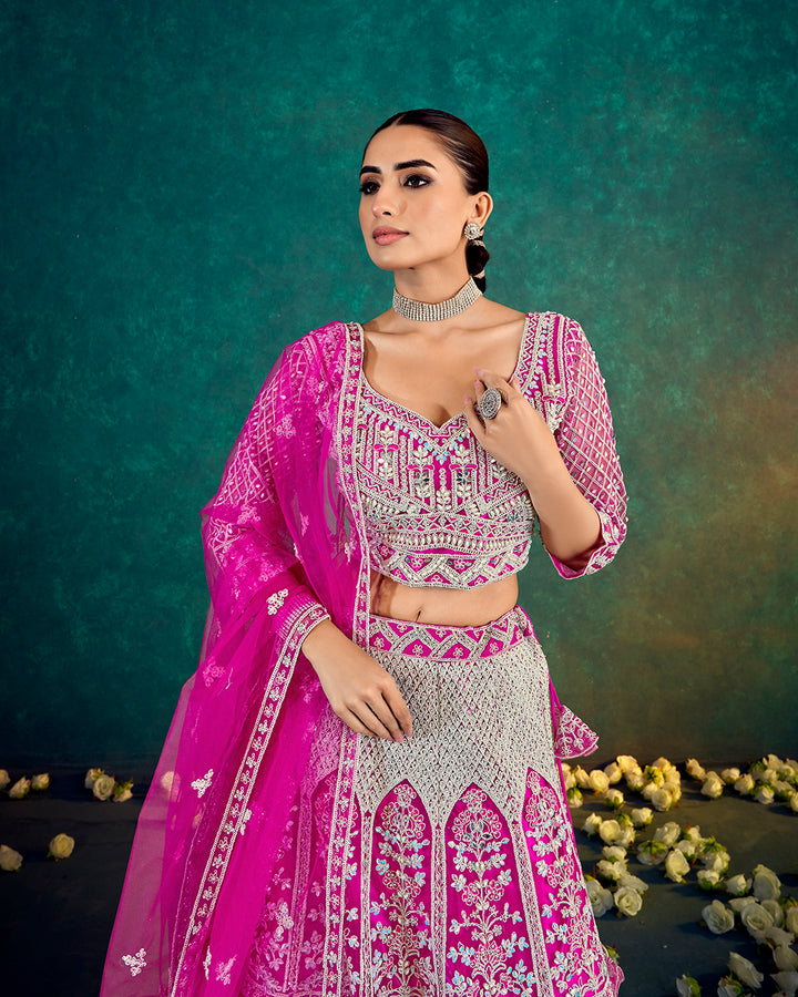 Vibrant Floral Fusion Lehenga Set