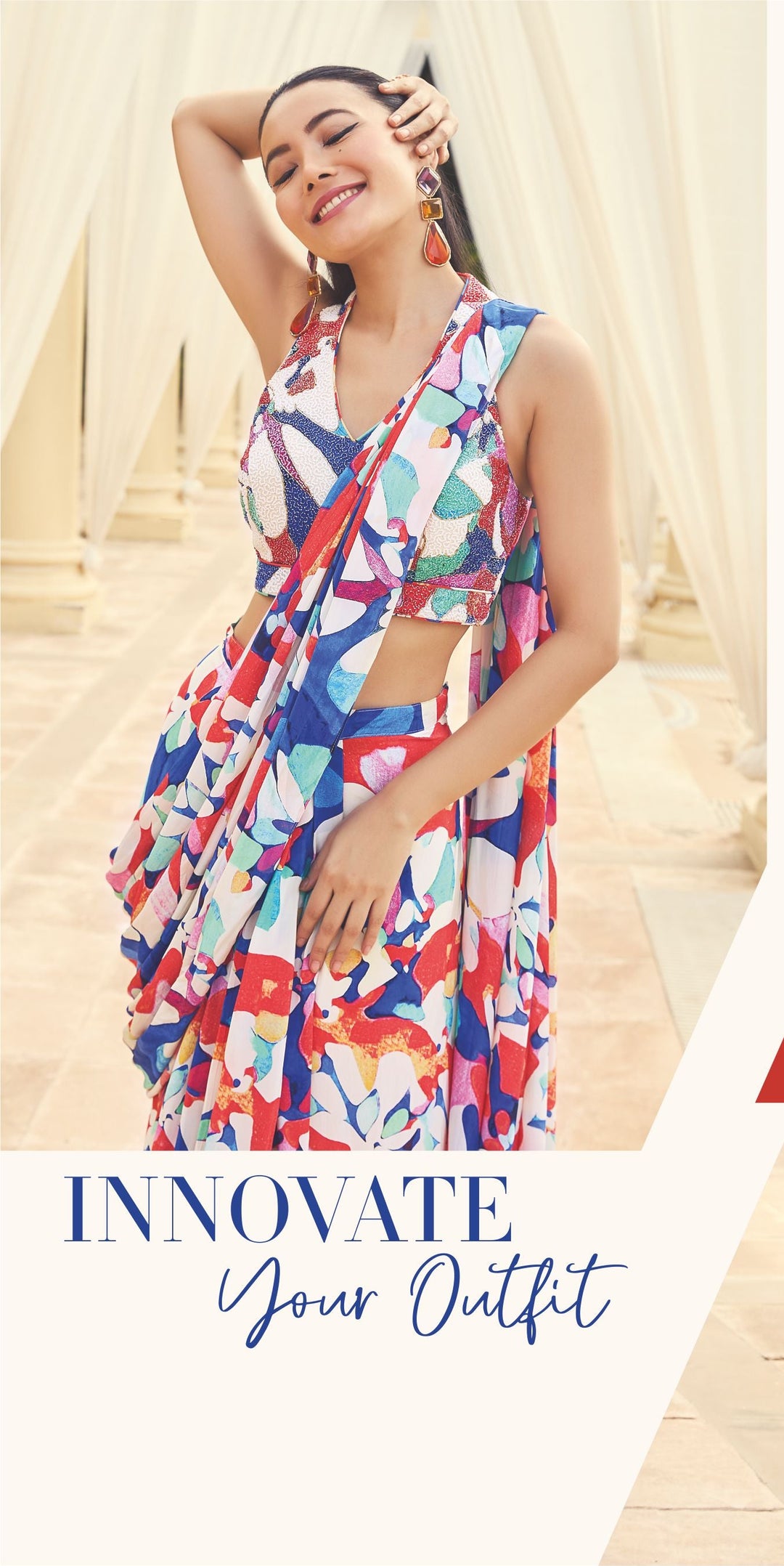 Vibrant Printed Georgette Saree