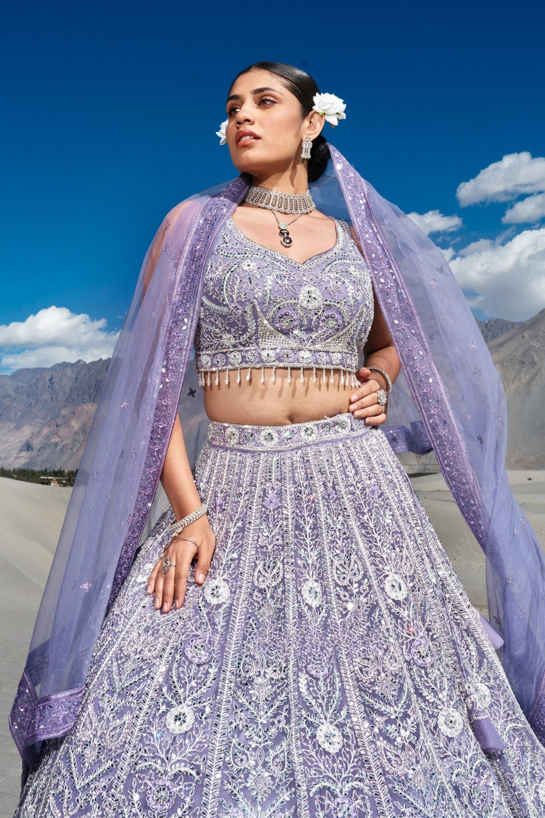 Ethereal Lilac Elegance – B Girl Lehenga