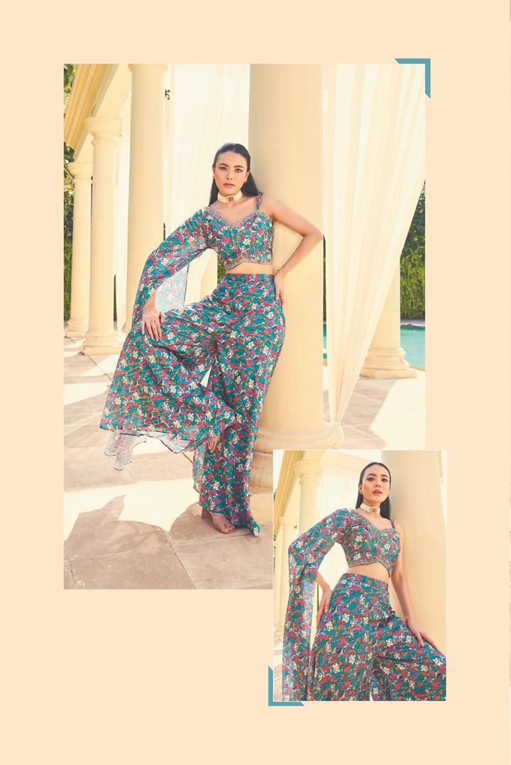 Floral Elegance Palazzo Set