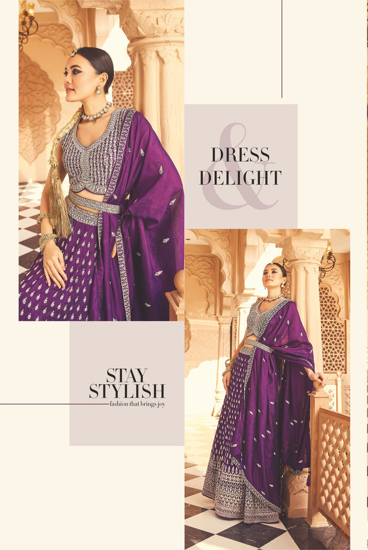 Maharani Muse Purple Lehenga Set