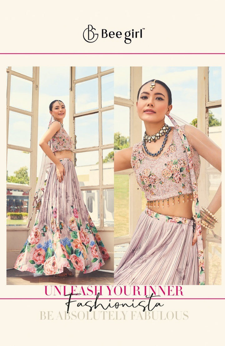 Elegant Biscuit-Toned Lehenga with Choli by B Girl