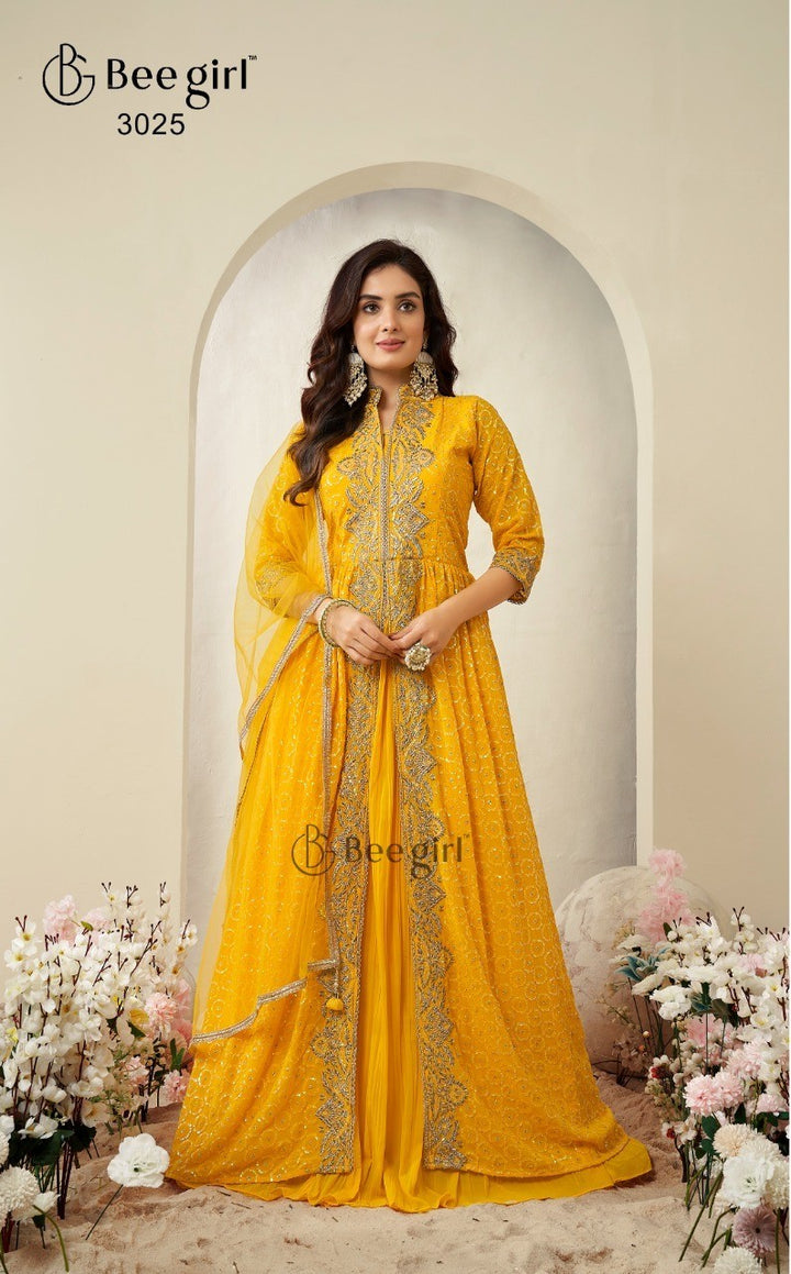 Radiant Yellow Indo-Western Ensemble by B Girl
