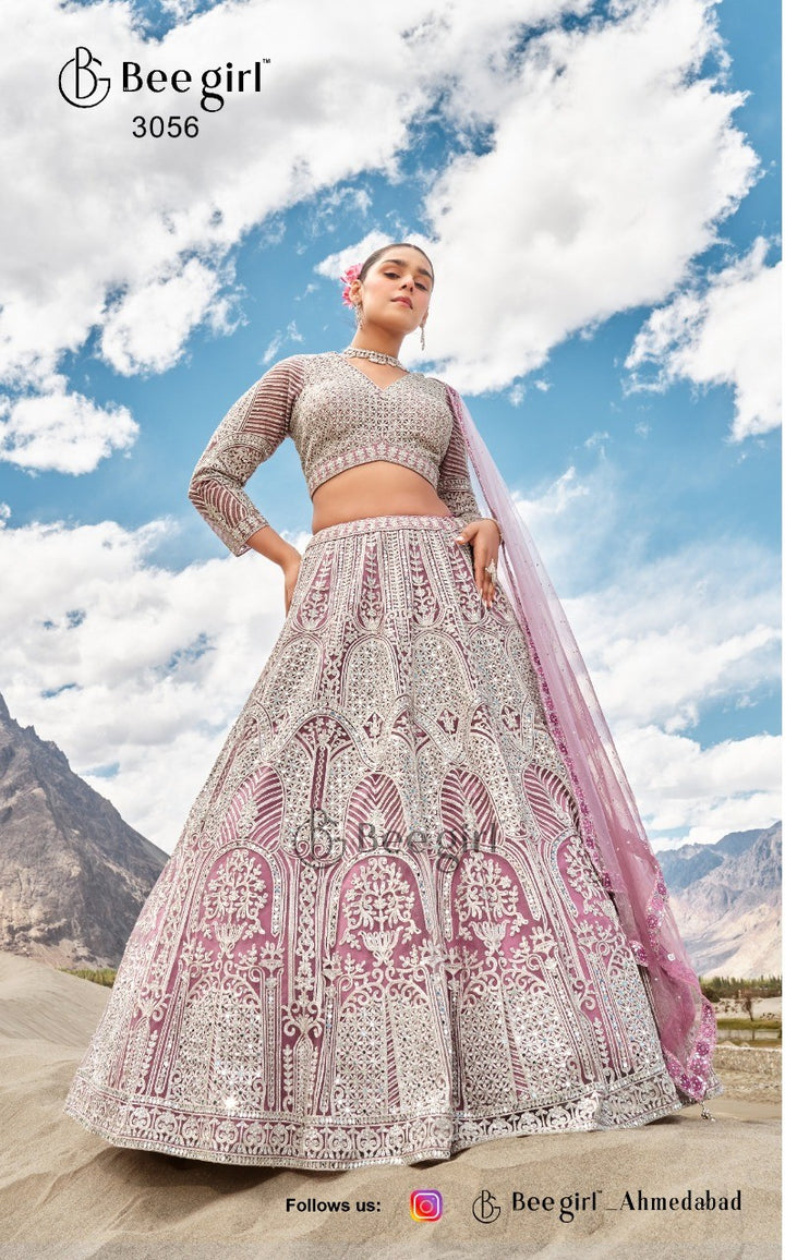 Radiant Pink Lehenga with Choli by B Girl