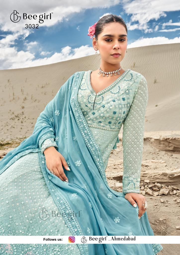 Elegant Sky Blue Gown by B Girl
