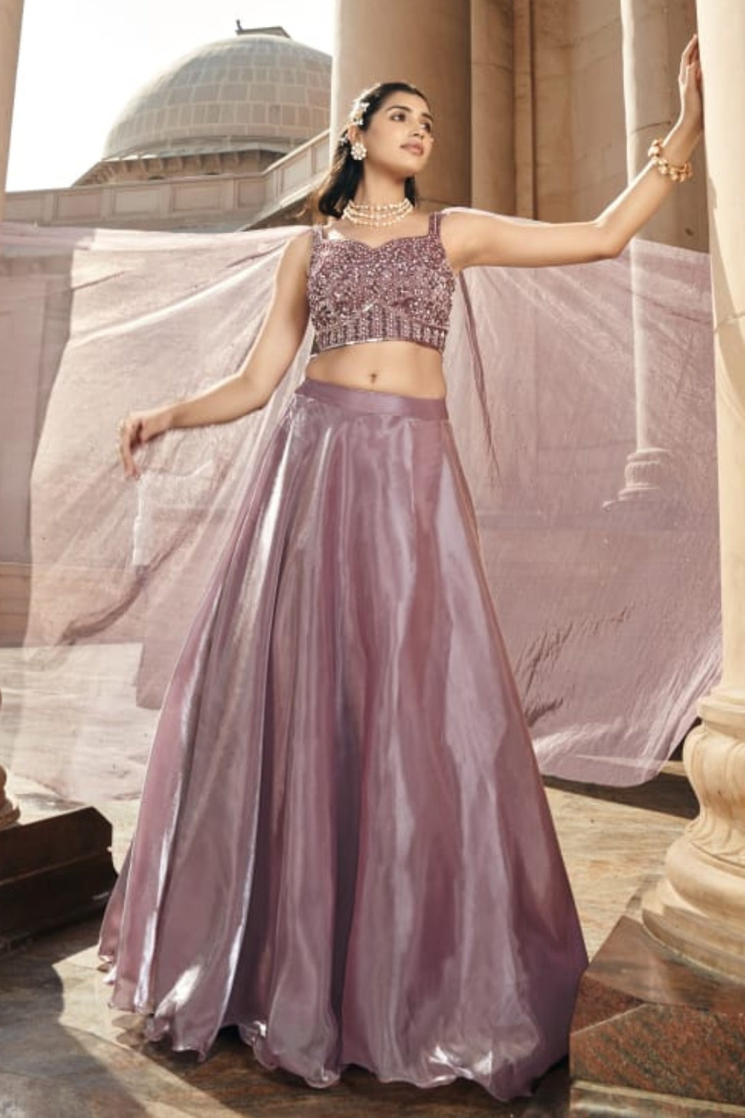 Elegant Lavender Lehenga with Choli