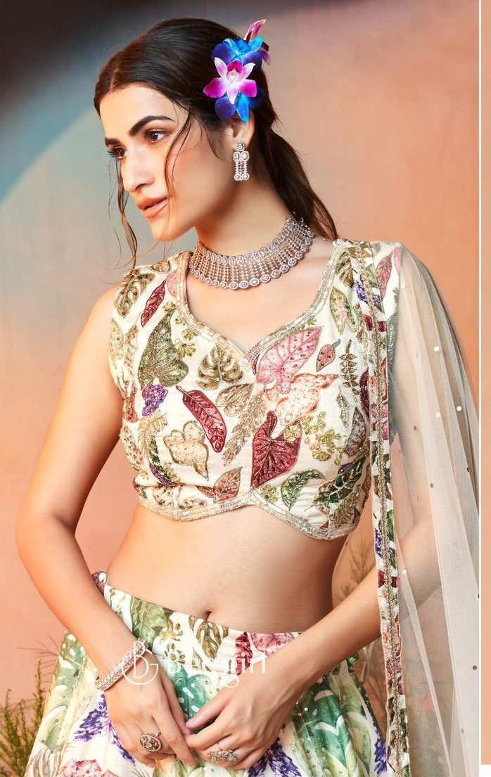 Pure White Elegance Lehenga Choli by B Girl