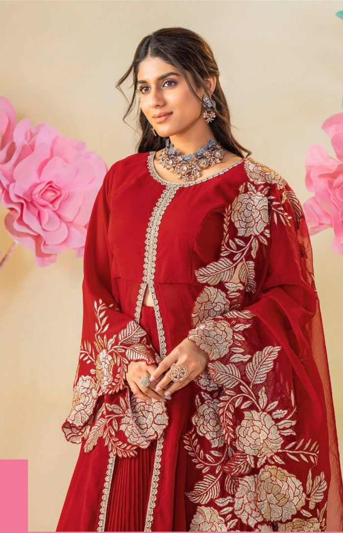 Regal Red Indo-Western Ensemble by B Girl