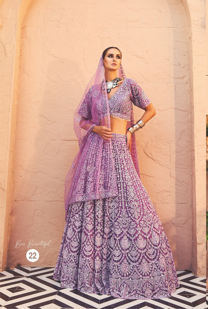 Lavender Sequin Embroidered Lehenga