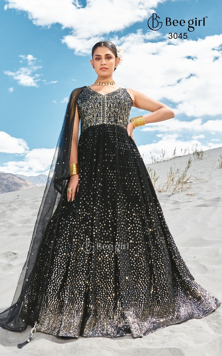 Enchanting Black Designer Gown by B Girl