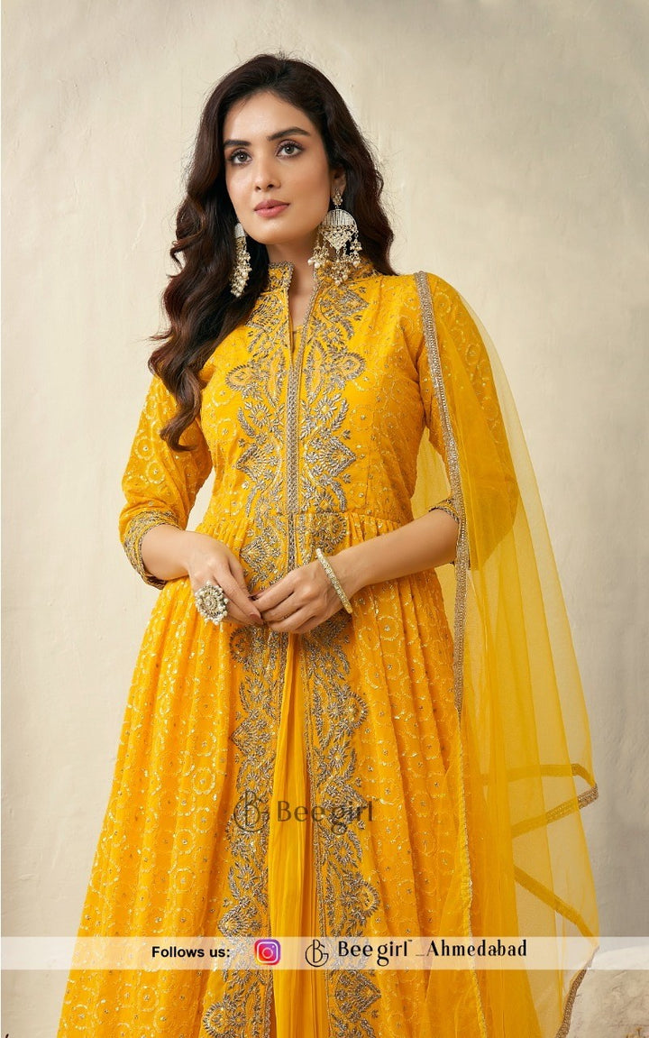 Radiant Yellow Indo-Western Ensemble by B Girl