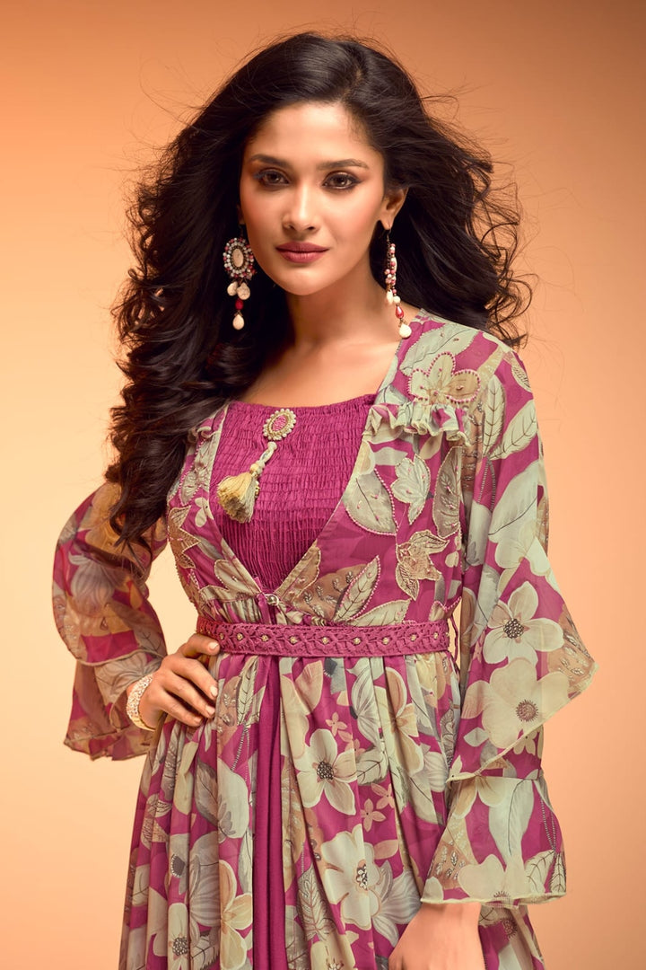 Blooming Violet Floral Gown by B Girl