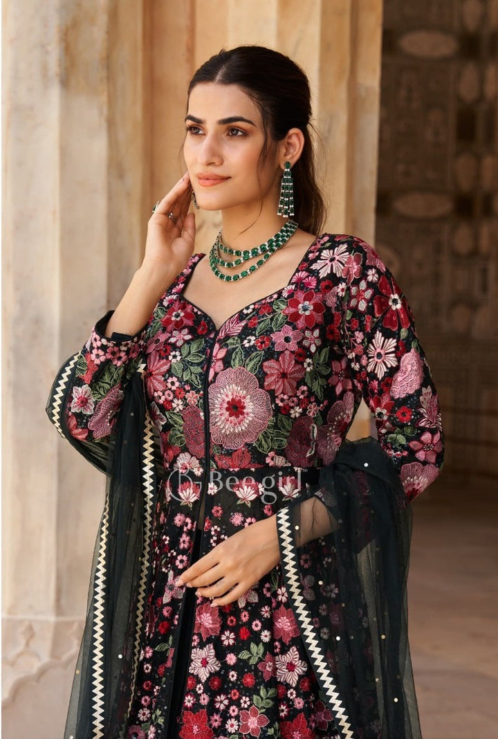 Sleek Black Indo-Western Ensemble by B Girl