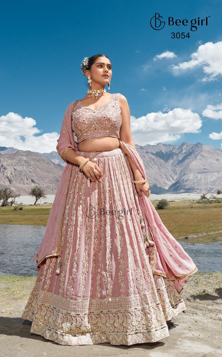 Graceful Baby Pink Lehenga with Choli by B Girl
