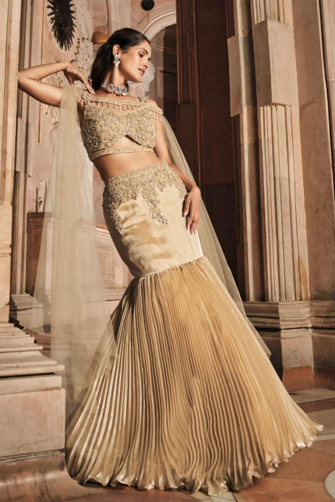 Regal Glamour in Fish Cut Lehenga
