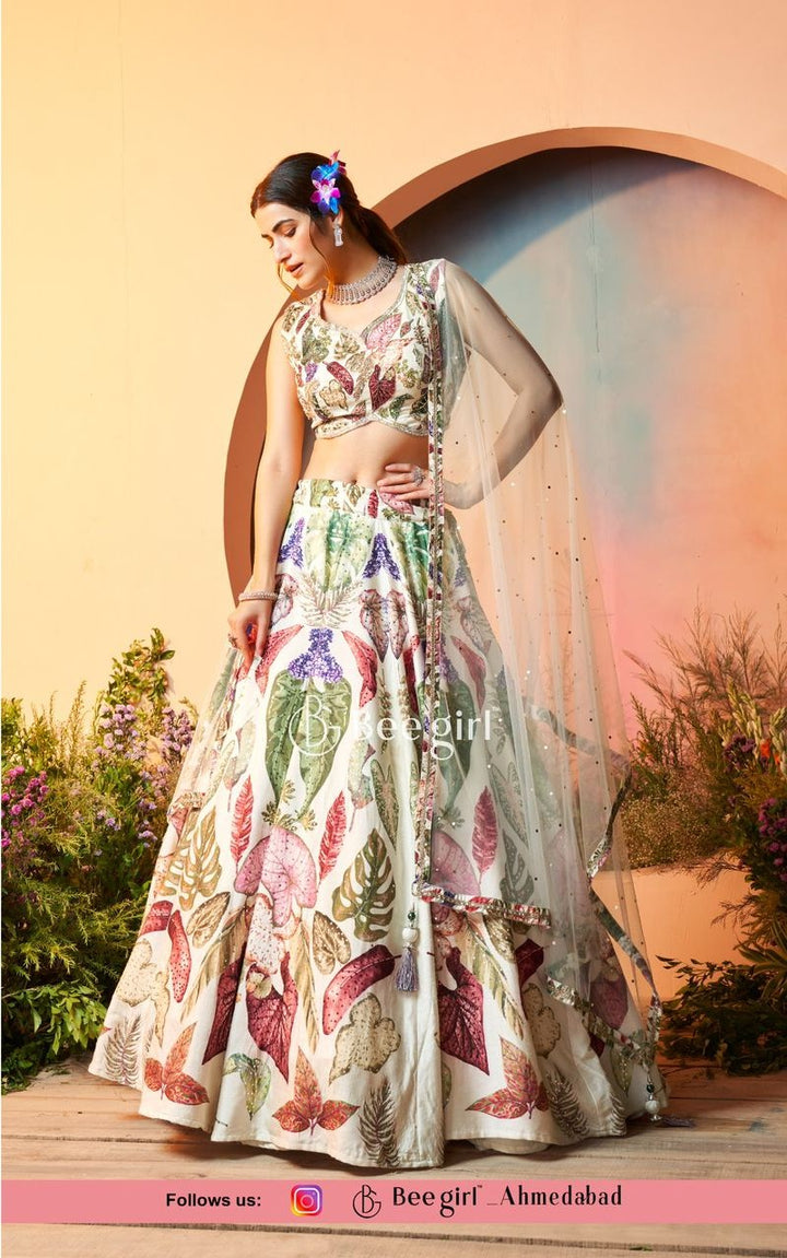 Pure White Elegance Lehenga Choli by B Girl