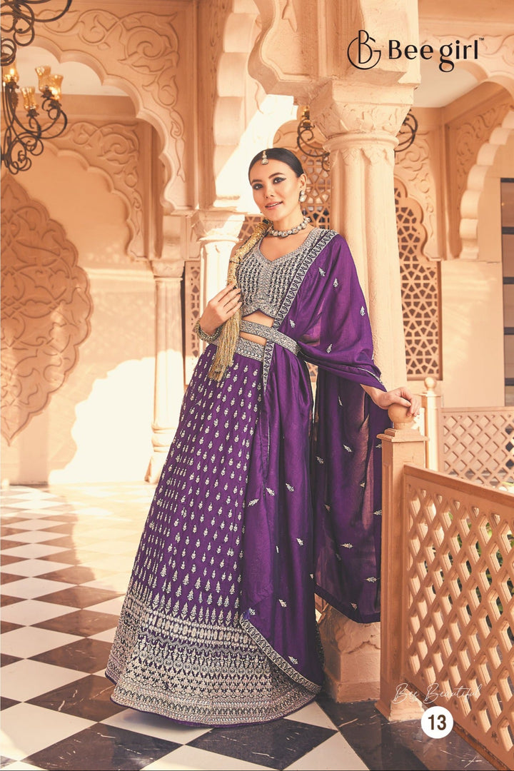 Maharani Muse Purple Lehenga Set