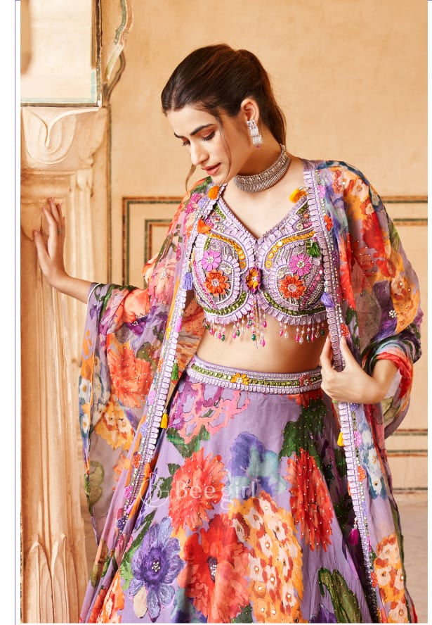 Royal Bloom Embroidered Cape