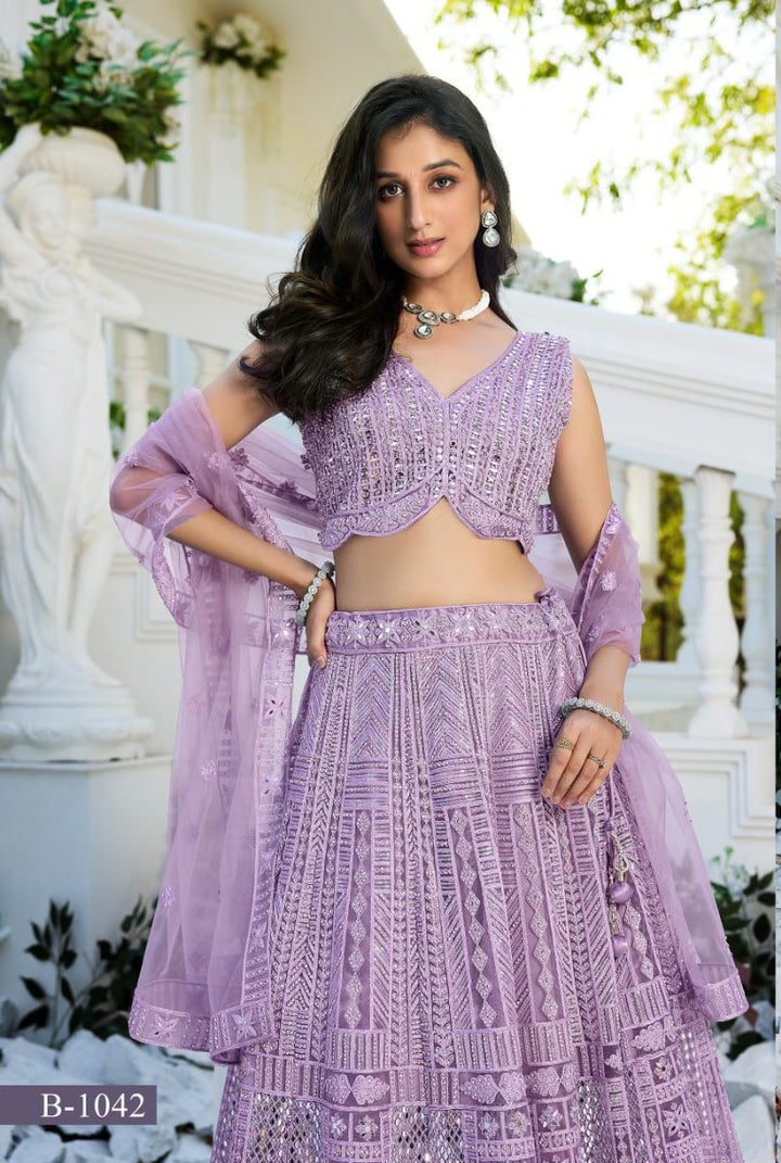Pearl Dust Lavender Lehenga Ensemble