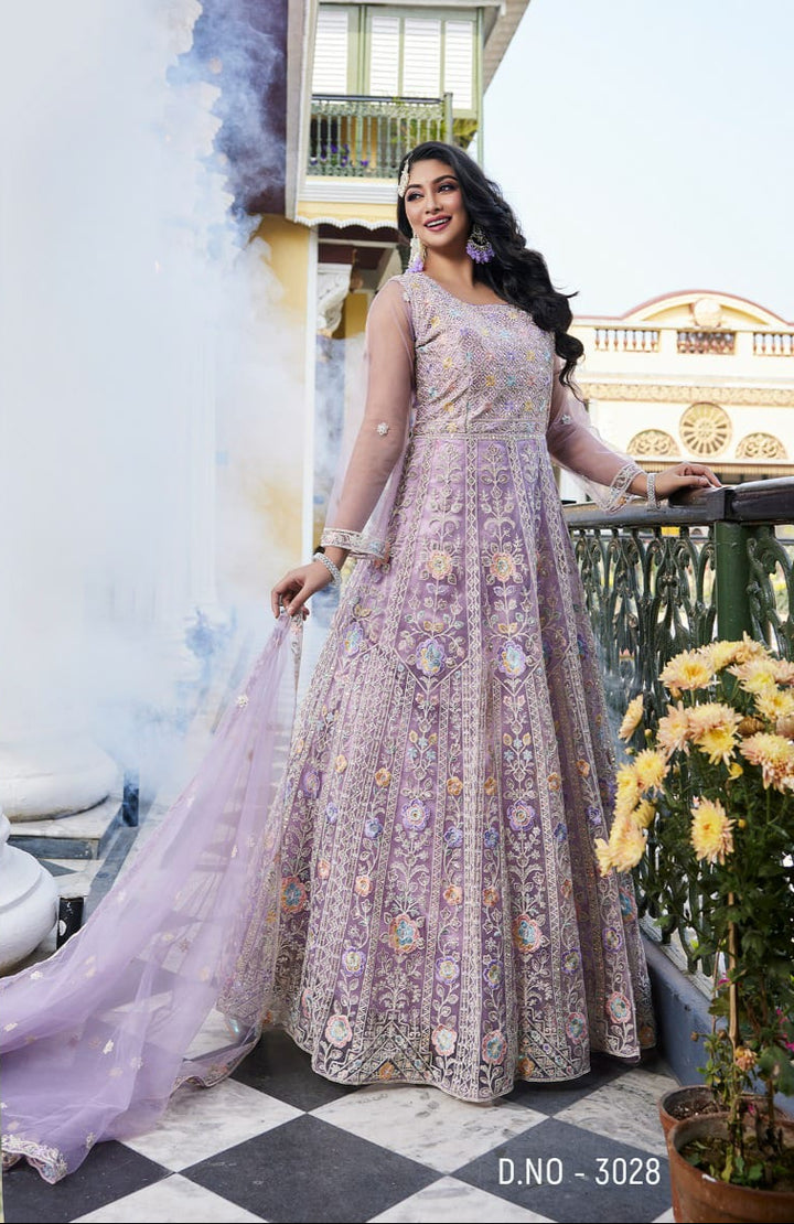 Lavender Luxe Embroidered Gown