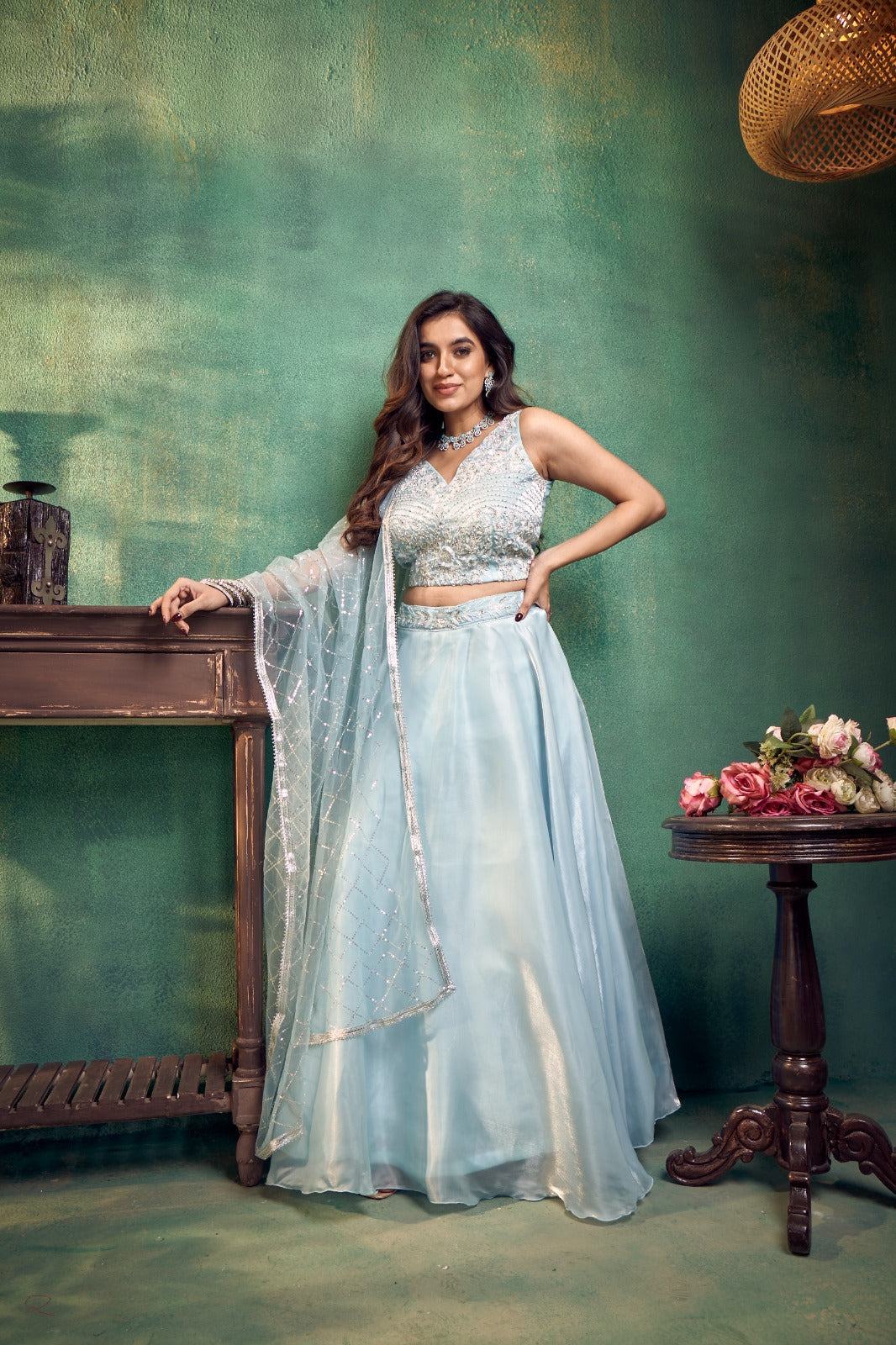 Icy Radiance Contemporary Lehenga Set