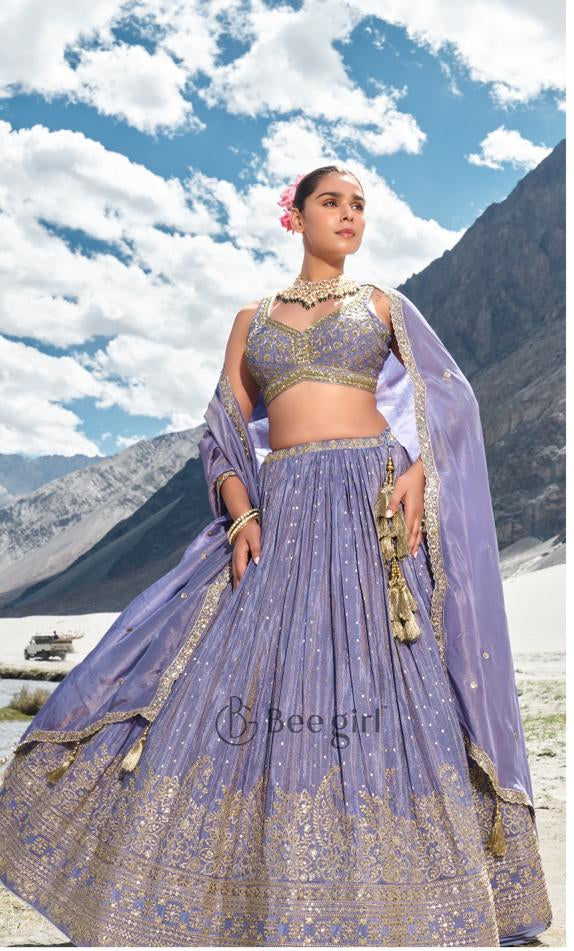 Soft Lavender Haze Lehenga Set