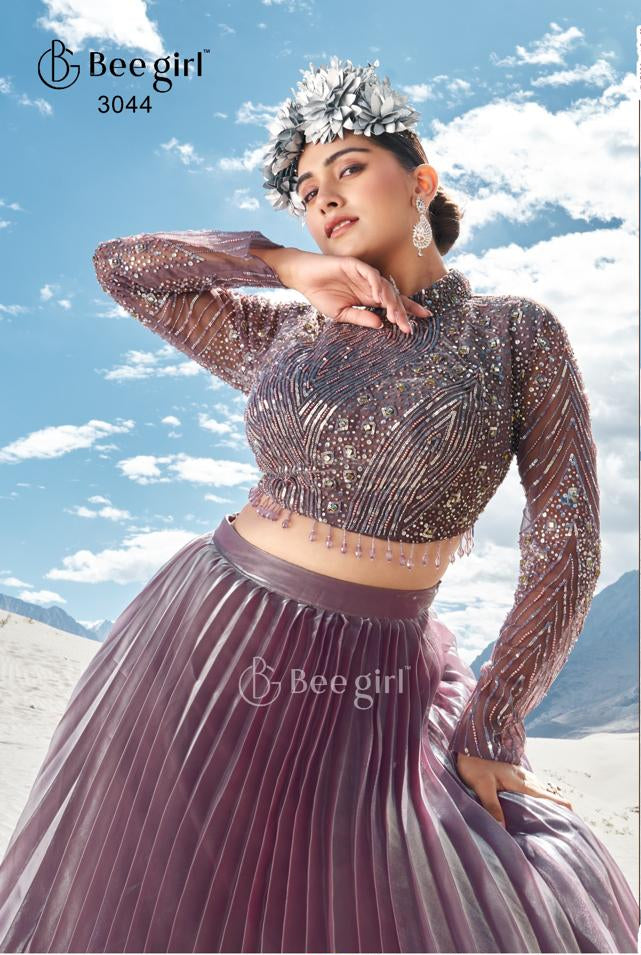 Shimmering Pleated Grace Lehenga