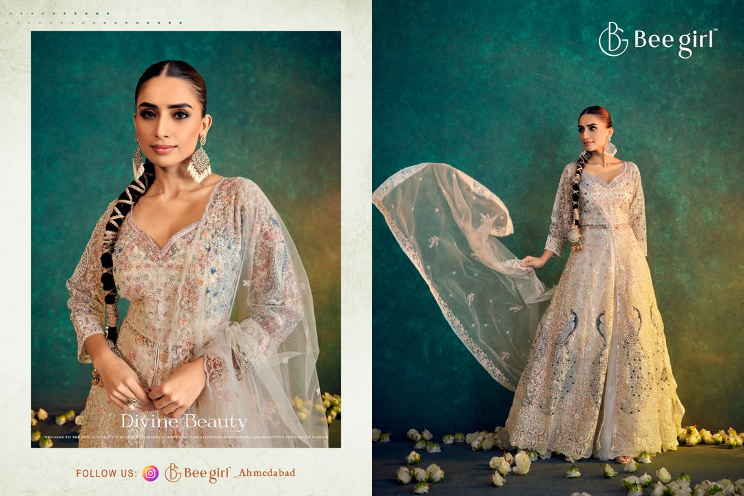 Ivory Elegance Embroidered Indowestern