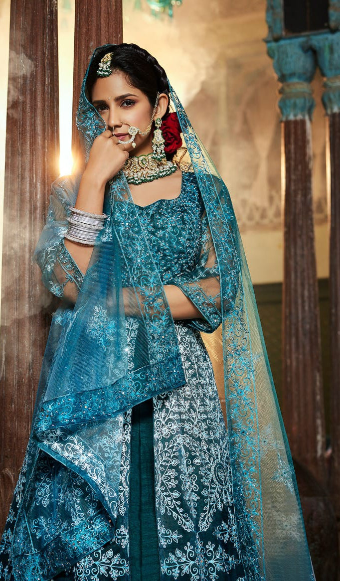 Dream in Teal – Graceful Indo-Western Flair
