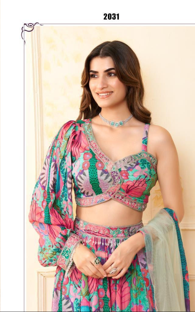 Chroma Chic – Printed Palazzo Fusion Set