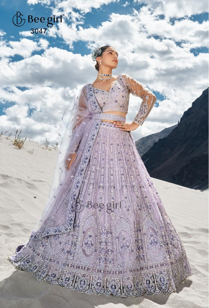 Embroidered Pastel Lehenga Set