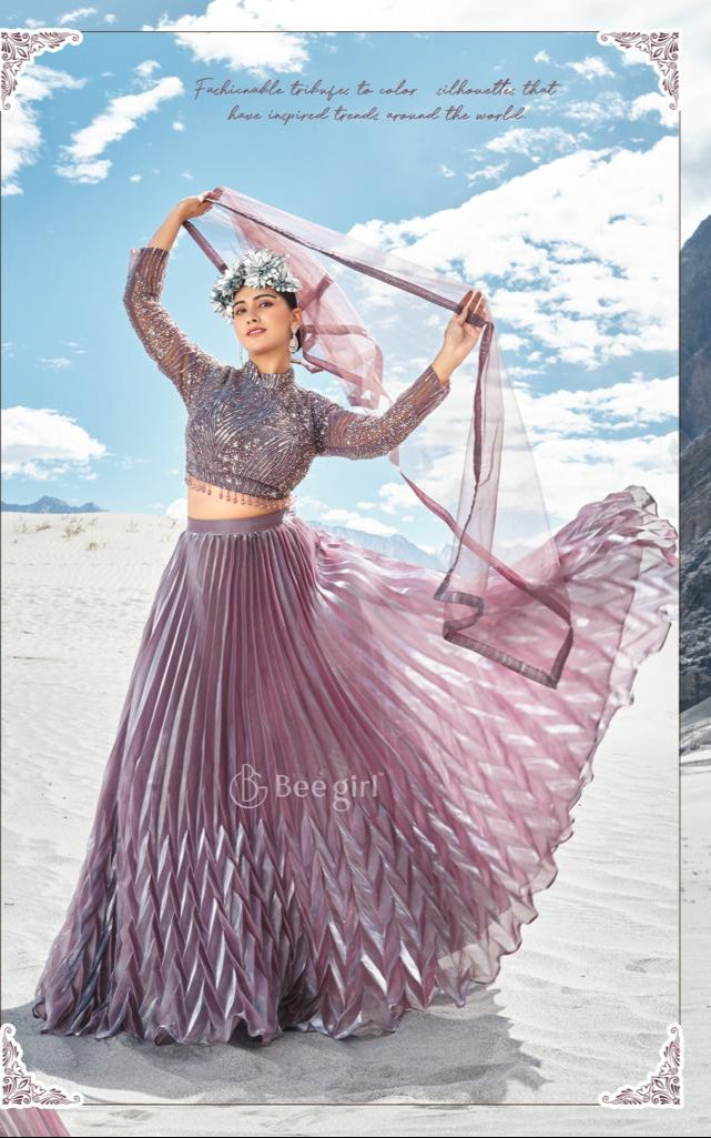 Shimmering Pleated Grace Lehenga