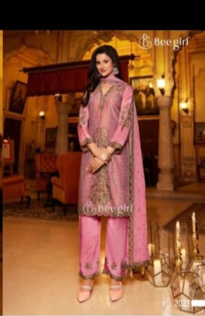 Dusty Rose Ethnic Gown with Dupatta