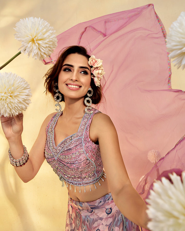 Airy Blossom Lehenga Set