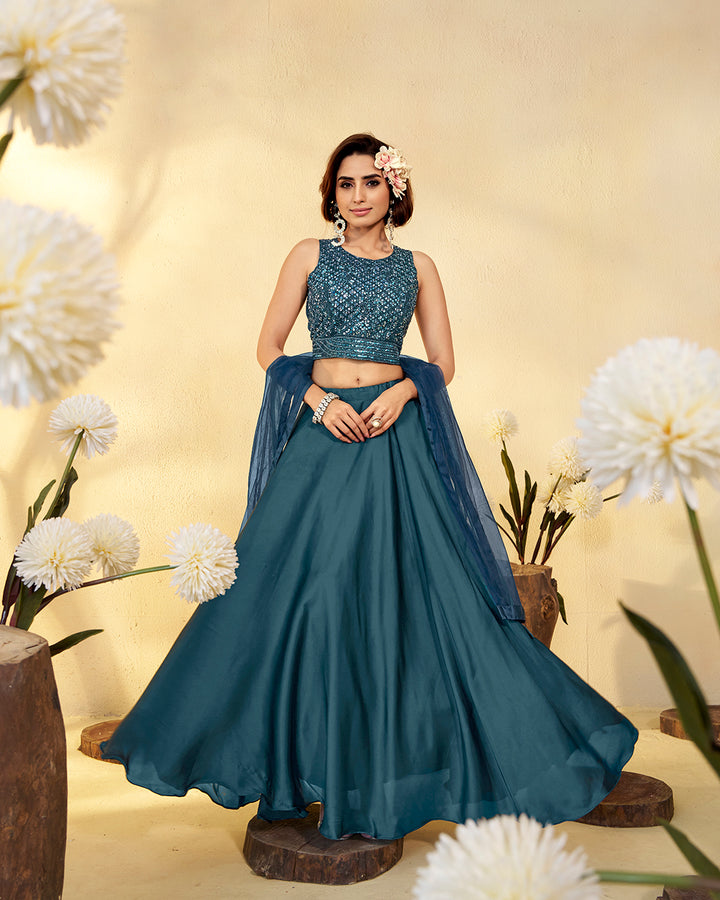 Elegant Blue Lehenga Set