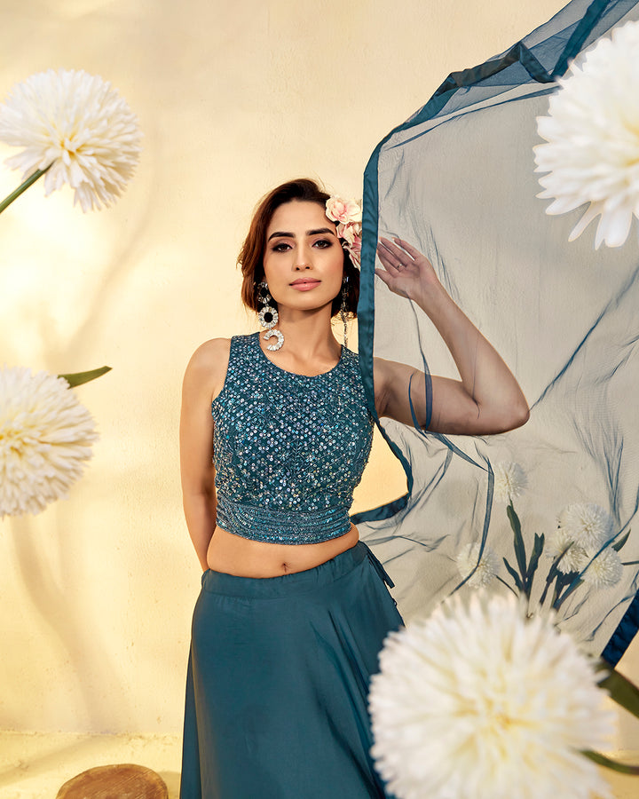 Elegant Blue Lehenga Set
